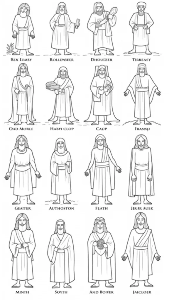 12 coloriages de disciples